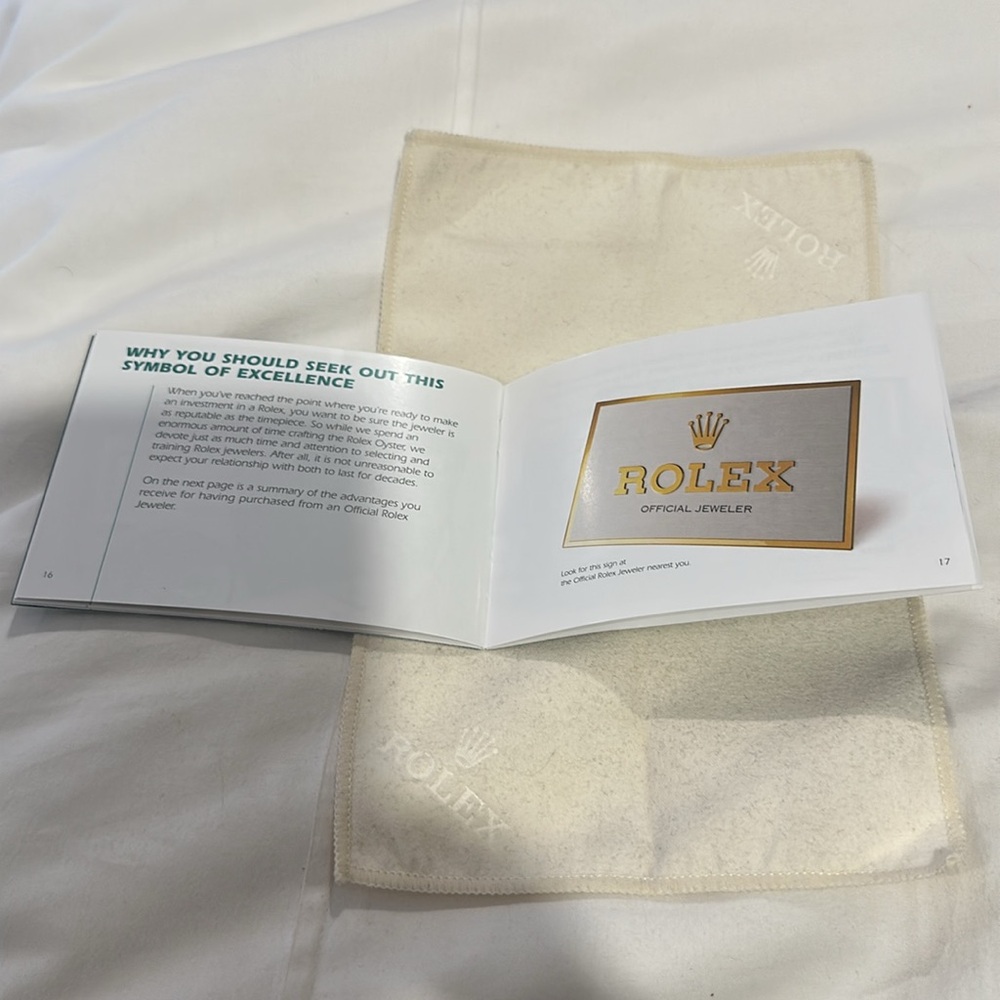 ROLEX FACTORY SERVICE CARE BOOK AND ROLEX CLEANING CLOTH - Picture 7 of 8